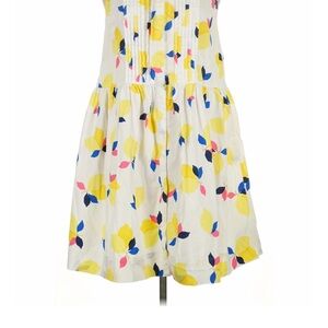 kate spade White Floral Print Dress with Yellow, Pink and Blue Accents